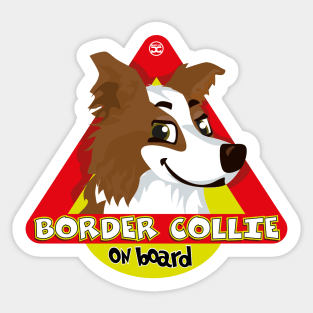 Border Collie On Board - Brown Sticker